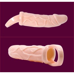 BAILE - PENIS EXTENDER SHEATH WITH VIBRATION AND STRAP FOR TESTICLES 13.5 CM