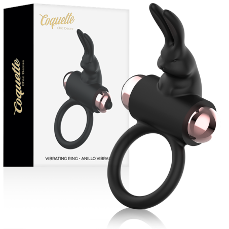 COQUETTE CHIC DESIRE - COCKRING AVEC VIBRATEUR NOIR- OR