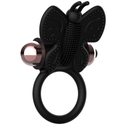 COQUETTE CHIC DESIRE - COCK RING BUTTERFLY WITH VIBRATOR BLACK- GOLD