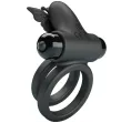 PRETTY LOVE - DOUBLE VIBRATING RING WITH BLACK STIMULATOR PRETTY LOVE - DOUBLE VIBRATING RING WITH BLACK STIMULATOR