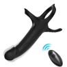 ARMONY - DILDO WITH RING and VIBRATOR REMOTE CONTROL BLACK