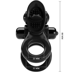 PRETTY LOVE - PASSIONATE RING DOPPELTER VIBRATIONSRING KLITORIS-STIMULATOR SCHWARZ