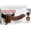 FETISH FANTASY SERIES - SERIES 9 HOLLOW STRAP-ON CON SFERE 22.9CM MARRONE FETISH FANTASY SERIES - SERIES 9 HOLLOW STRAP-ON CON SFERE 22.9CM MARRONE