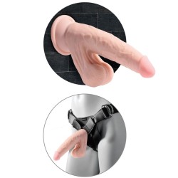 KING COCK - PLUS 3D DILDO SFERE OSCILLANTI 24.5 CM PELLE CHIARA