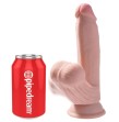 KING COCK - PLUS 3D DILDO SWINGING BALLS 15.2 CM NATURAL KING COCK - PLUS 3D DILDO SWINGING BALLS 15.2 CM NATURAL