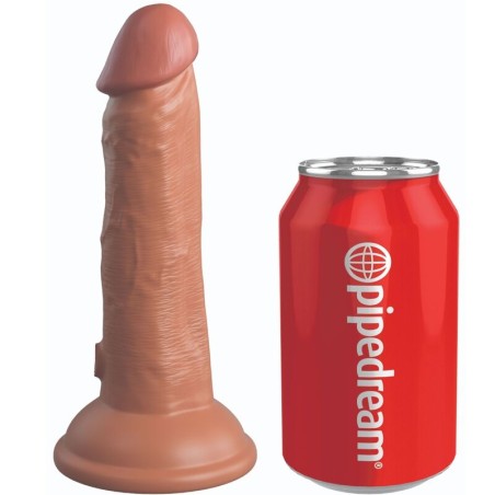 KING COCK - ELITE GODE RÉALISTE VIBRANT and SILICONE 15.2 CM CARAMEL
