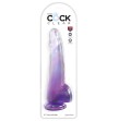 KING COCK - CLEAR DILDO WITH TESTICLES 19 CM PURPLE KING COCK - CLEAR DILDO WITH TESTICLES 19 CM PURPLE