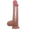 PRETTY LOVE - REALISTISCHER DILDO DER SLIDING SKIN-SERIE MIT SLIDING SKIN-SAUGNAPF BRAUN 24 CM