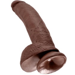 KING COCK - 9 PENE REALÍSTICO MARRÓN 22.9 CM