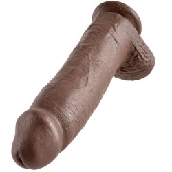 KING COCK - DILDO BRAUN MIT EIER 30.48 CM