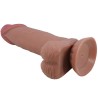 PRETTY LOVE - SLIDING SKIN SERIES REALISTISCHER DILDO MIT SCHIEBENDEM BRAUNEN HAUTSAUGNAPF 19,4 CM