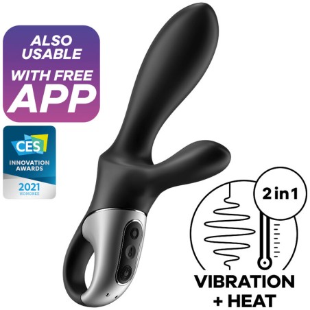 SATISFYER - APPLICATION HEAT CLIMAX VIBRATEUR ANAL NOIR