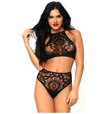 LEG AVENUE - SET 2 PIEZAS TOP Y PANTIES S-M