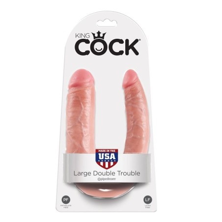 KING COCK - DOPPELPENETRATIONSDILDO 17.8 CM NATÜRLICH