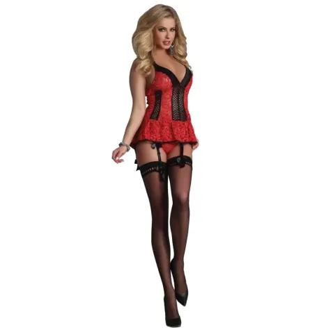 LIVCO CORSETTI FASHION - ROSE ROUGE LC 90130 CORSET CULOTTE ROUGE L-XL