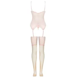 LIVCO CORSETTI FASHION - PERSINNE PEACH SET CORSET PANTY MEDIAS S-M