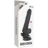 BASECOCK - VIBRADOR REALÍSTICO CONTROL REMOTO NATURAL CON TESTÍCULOS 19.5 CM -O- 4 CM