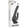 BASECOCK - VIBRADOR REALÍSTICO CONTROL REMOTO NATURAL CON TESTÍCULOS 20 CM -O- 4 CM