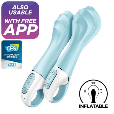SATISFYER - AIR PUMP VIBRATOR 5 AUFBLASBARE G-SPOT-VIBRATOR-APP BLAU