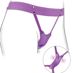 FANTASY FOR HER - BUTTERFLY HARNESS, VIBRATING RECHARGEABLE and REMOTE CONTROL PURPLE