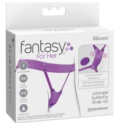 FANTASY FOR HER - HARNAIS PAPILLON VIBRANT, RECHARGEABLE and TÉLÉCOMMANDE VIOLET