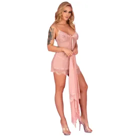 LIVCO CORSETTI FASHION - HYEONA 1710 BABYDOLL TANGA ROSA XL