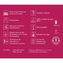 SHUNGA - EXPOSITOR 6 MASAJEADORES ÍNTIMOS FUCSIA