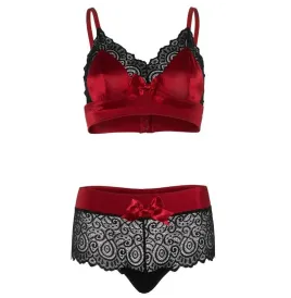 LEG AVENUE - ENSEMBLE 2 PIÈCES NOIR ET ROUGE S-M