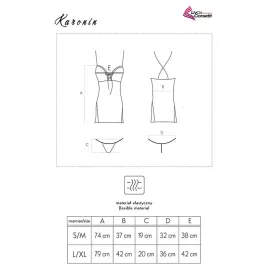 LIVCO CORSETTI FASHION - KARONIN LC 90628 CHEMISE CULOTTE NOIR L-XL