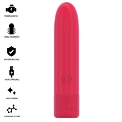INTENSE - SYMONE USB RECHARGEABLE VIBRATING BULLET 8 VIBRATIONS RED 10 X 2.2 CM