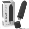 BLACK and SILVER - GERI USB RECHARGEABLE VIBRATING BULLET 8 VIBRATIONS BLACK 10 X 2.2 CM