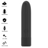BLACK and SILVER - GERI USB RECHARGEABLE VIBRATING BULLET 8 VIBRATIONS BLACK 10 X 2.2 CM