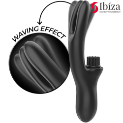 IBIZA - VIBRATORE CLITORIALE MULTICELLULARE E DOPPIA ONDA CON SPAZZOLA RABITT HI-TECH