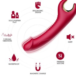 ARMONY - PRINCE DILDO VIBRATOR and ROTATOR RED