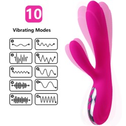 ARMONY - VIBRATEUR and STIMULATEUR FLEXIBLE EFFET CHALEUR FUCHSIA