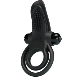 PRETTY LOVE - DOUBLE ANNEAU VIBRANT STIMULATEUR DE CLITORIS 10 VIBRATIONS NOIR
