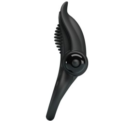 PRETTY LOVE - DOUBLE VIBRATING RING CLITORIS STIMULATOR 10 VIBRATIONS BLACK
