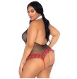 LEG AVENUE - SCHOOLGIRL CROTHLESS FITNESS TEDDY PLUS TAGLIA LEG AVENUE - SCHOOLGIRL CROTHLESS FITNESS TEDDY PLUS TAGLIA
