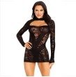 LEG AVENUE - MINI ABITO CON PIZZO MANICA LUNGA NERO LEG AVENUE - MINI ABITO CON PIZZO MANICA LUNGA NERO