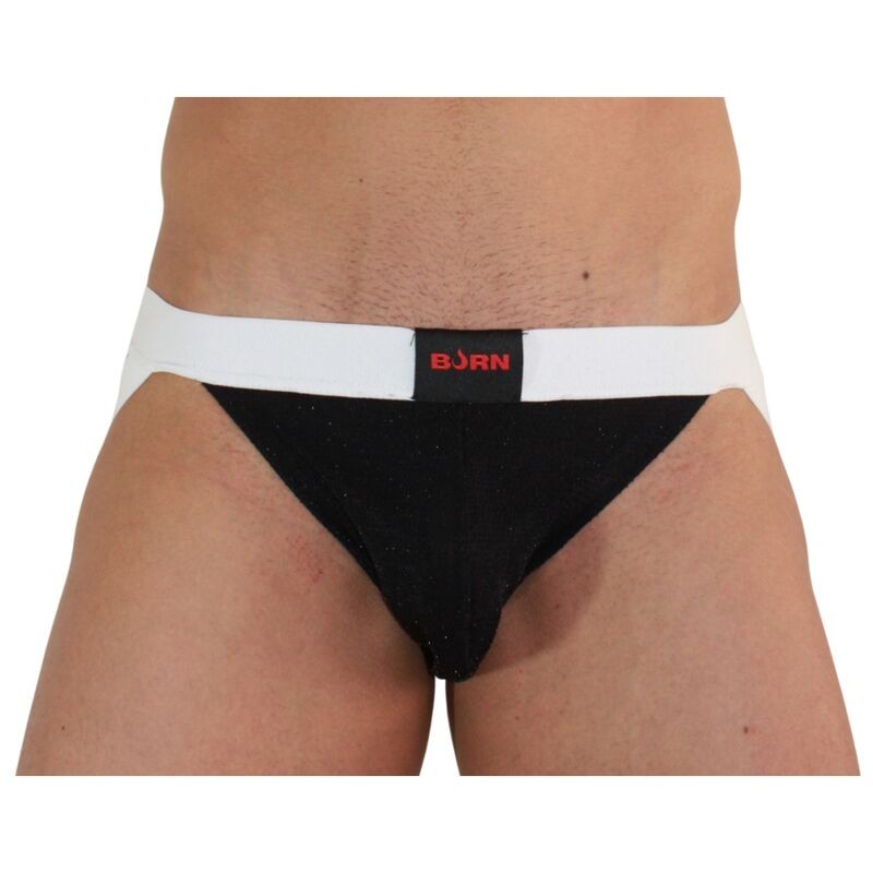 BURN - 004 JOCK SHINY BLACK - WHITE S