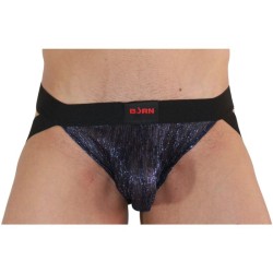 BURN - 006 JOCK SHINY BLUE - BLACK S