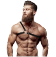 FETISH SUBMISSIVE - HARNAIS EN CUIR ÉCOLOGIQUE POUR HOMMES ÉPAULES CROISÉES ATTITUDE FETISH SUBMISSIVE - HARNAIS EN CUIR ÉCOLOGIQUE POUR HOMMES ÉPAULES CROISÉES ATTITUDE