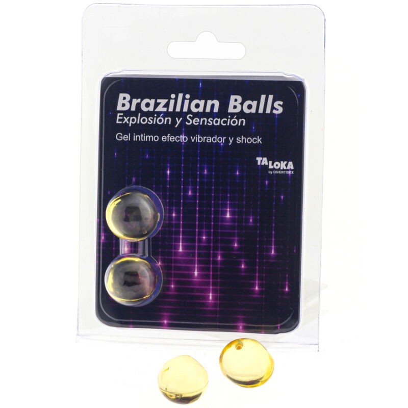 TALOKA - 2 BRAZILIAN BALLS VIBRATING and SHOCK EFFECT EXCITING GEL