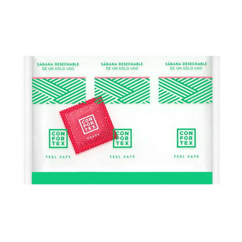 CONFORTEX - DISPOSABLE HYGIENIC SHEETS, INDIVIDUAL BAG STRAWBERRY CONDOM