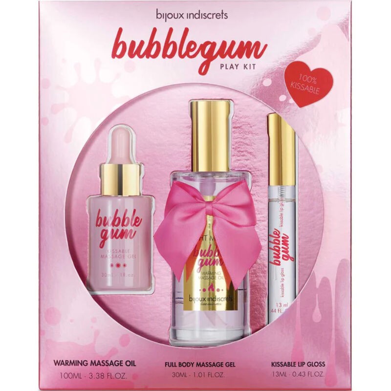BIJOUX - INDISCRETS BUBBLEGUM PLAY KIT CON ACEITE GEL and BRILLO DE LABIOS