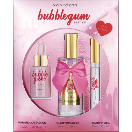 BIJOUX - INDISCRETS BUBBLEGUM PLAY KIT CON ACEITE GEL and BRILLO DE LABIOS