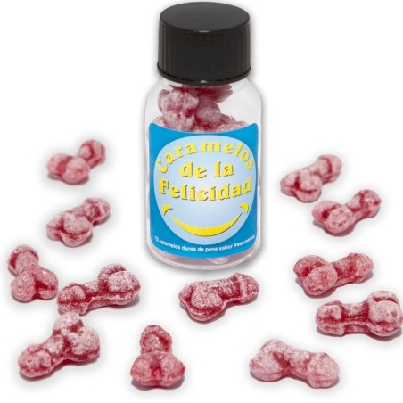 DIABLO PICANTE GLAS MIT 12 ERDBEER-KIRSCH-BONBONS IN PENISFORM