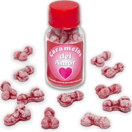 DIABLO PICANTE - 12 BONBONS DAMOUR EN FORME DE PÉNIS FRAISE-CERISE