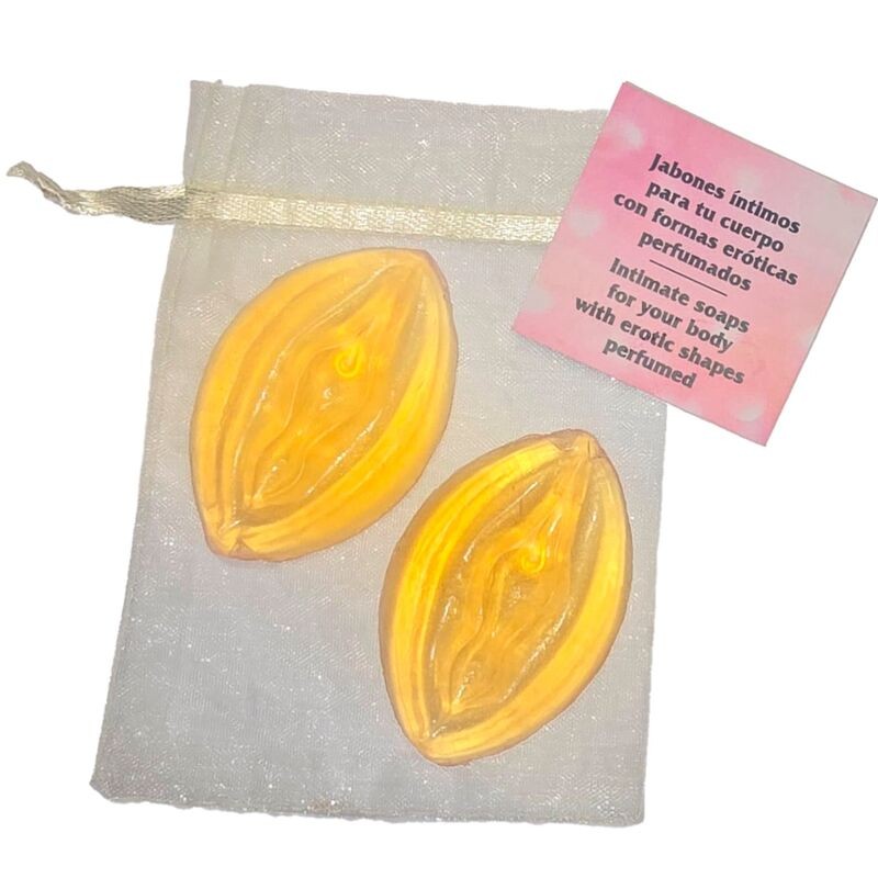 DIABLO PICANTE - 2 VAGINA SHAPED PERFUMED SOAPS RED