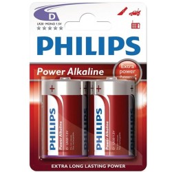 PHILIPS - BLISTER POWER ALCALINE PILA D LR20 2